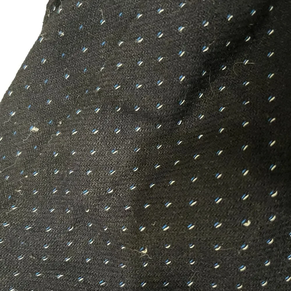 vintage Paradox Black wool high rise pants With White and Blue Dots